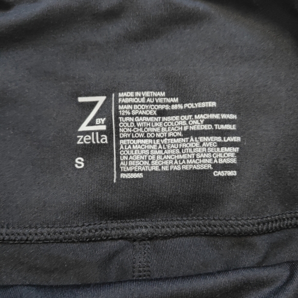 Z By Zella Women's Small Black High Waist Leggings Activewear Yoga Stretch Pants - Picture 5 of 5